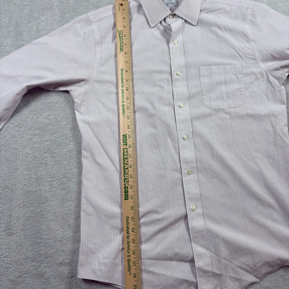 Brooks Brothers Regent Dress Shirt Mens 15.5-34 White Red Micro Stripe Non Iron - Picture 6 of 7